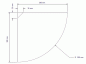 Preview: Skizze mit Maßangabe vom Viertelkreis Glasboden 35 cm