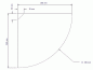 Preview: Skizze mit Maßangabe vom Viertelkreis Glasboden 30 cm