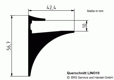 Querschnitt von LINO10 mit Maßangaben