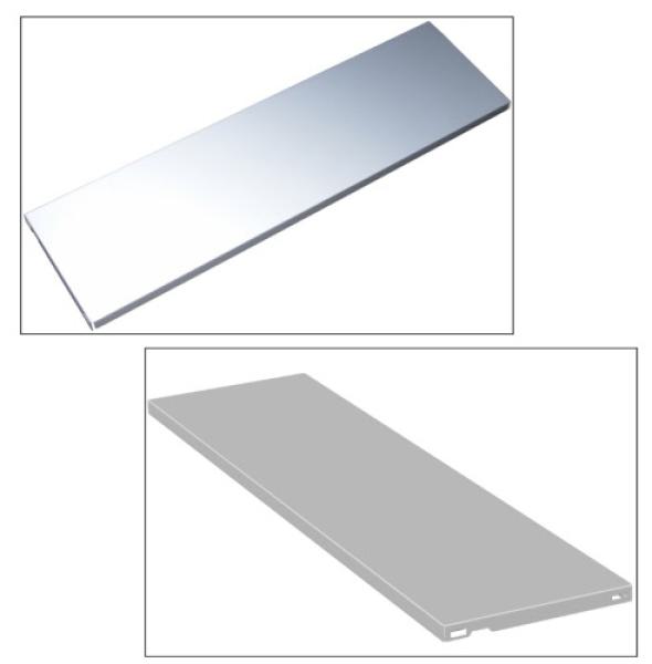 Die Stahlfachböden können einfach - ohne Werkzeug - in die Pro-Träger eingelegt werden. Sie sind durch die abwaschbare Oberfläche vielseitig einsetzbar. Verbaubar mit Träger Art.-Nr. 10102, 10103 und 10105.
